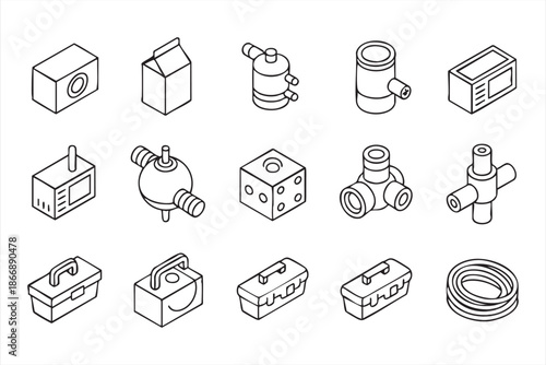 Manufacturing Equipment Icons for Professional Industrial Apps