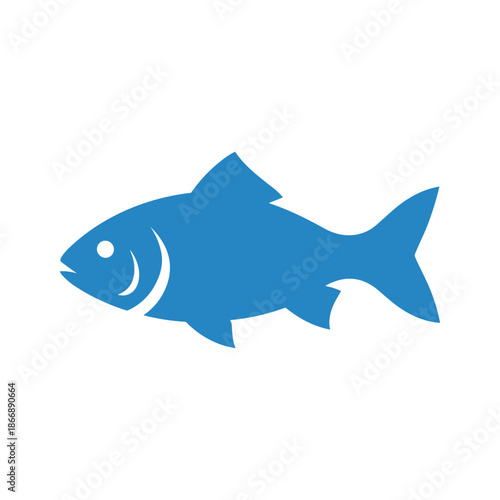 Blue fish silhouette Vector