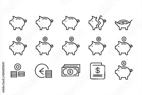 Budget and Savings Icons for Finance App UI Design