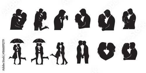Romantic kiss illustration vector