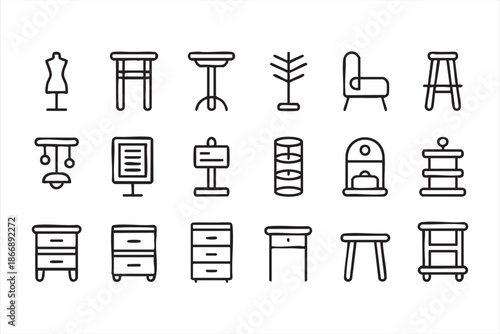 Home Decor and Furniture Icons for Storefront App Interfaces