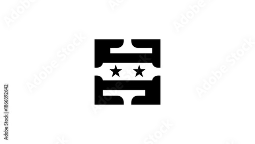 syria flag logo icon vector, Bold Black and White Emblem A Large Star Within a Circle, Surrounded by Smaller Stars and Dynamic Swirls, Evoking Power and Movement. Free Vector, Shanyrak, landoo norris,