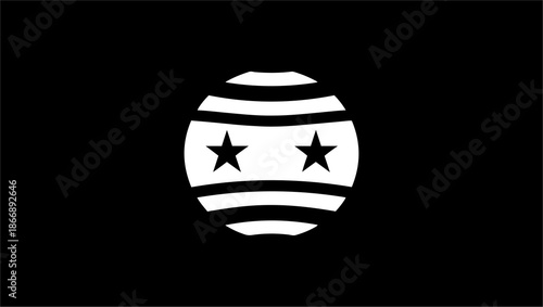 syria flag logo icon vector, Bold Black and White Emblem A Large Star Within a Circle, Surrounded by Smaller Stars and Dynamic Swirls, Evoking Power and Movement. Free Vector, Shanyrak, landoo norris,