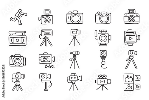 Camera and Video Production Icons for Media UI and Apps