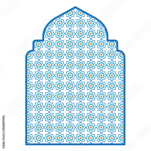 Islamic Geometric Pattern Collection with Crescent Moon and Star Ornament