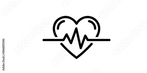 Heart rate line icon with ECG pulse rhythm