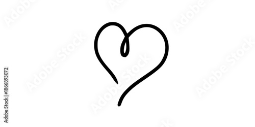 Hand drawn heart symbol on white background