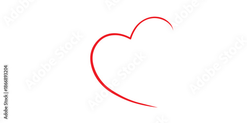 Simple red heart symbol on white background