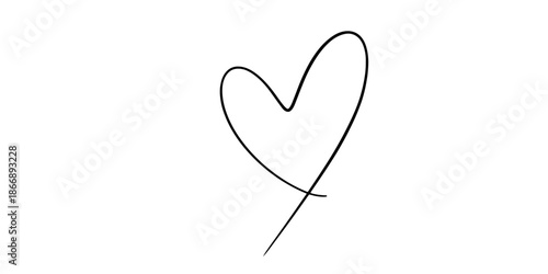 Simple hand drawn heart symbol on white background