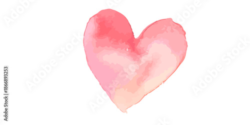 Soft pink heart on white background for love and care concepts