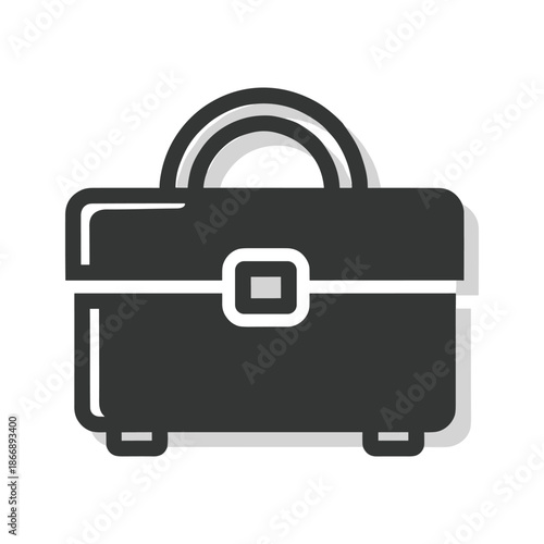 Black leather briefcase Vector