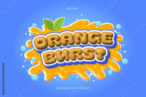 Orange burst editable text effect