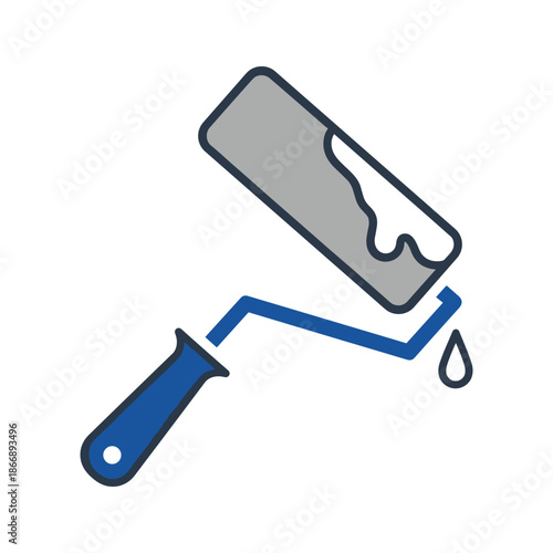 Painting with a roller brush Vector