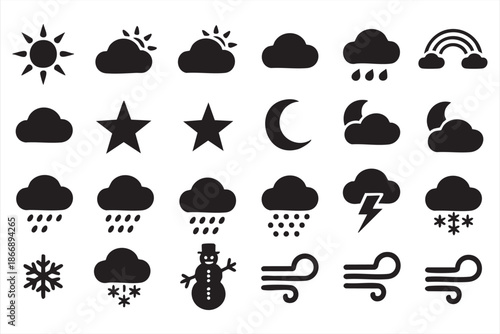 Weather Forecast Icons for Climate Dashboards and Mobile Apps
