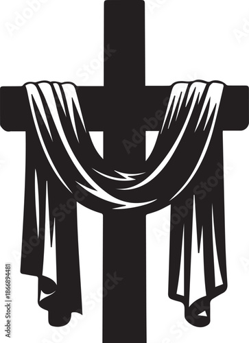 Cross with drapery