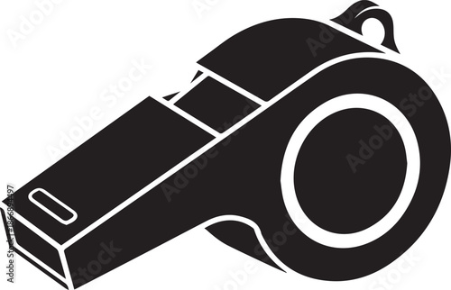 Whistle icon silhouette vector black on a white background