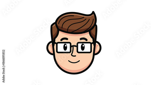 Cartoon Man with Glasses A Friendly and Approachable Character.