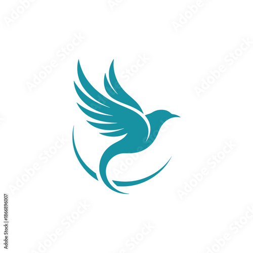Stylized blue bird logo