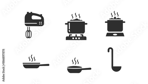 Kitchen utensils and appliances for cooking and baking