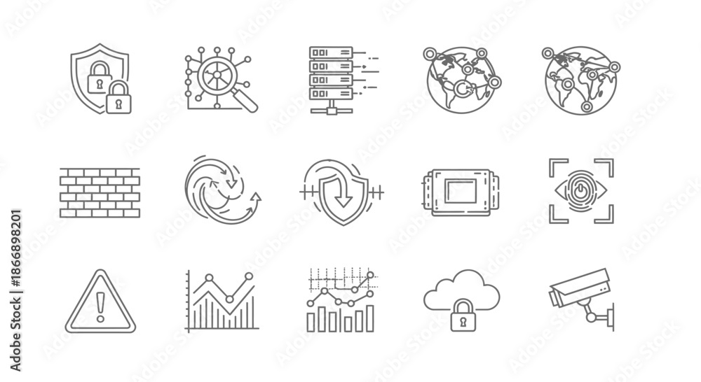 Fototapeta premium Illustrations of cybersecurity concepts