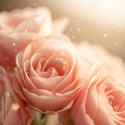 Soft Pink Roses with Magical Glow