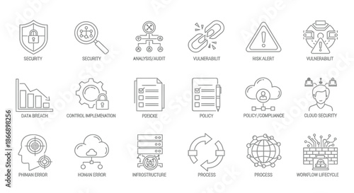 Security and data management icons