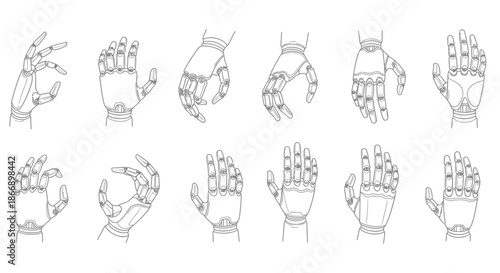 Illustrations of various hand gestures