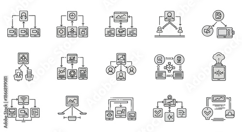 Detailed workflow diagrams showing various processes