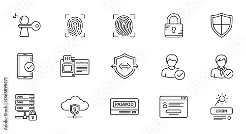 Security and authentication icons