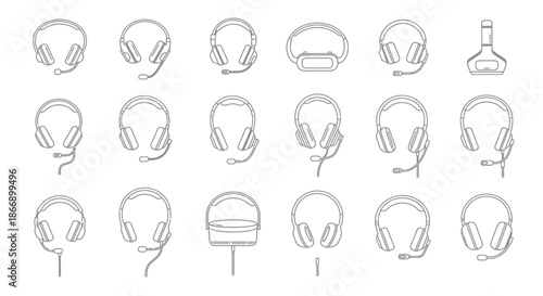 Collection of various headphone designs