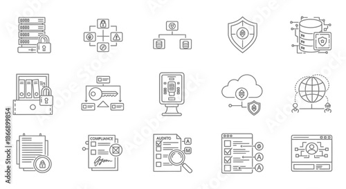 Illustrations of data security and privacy concepts