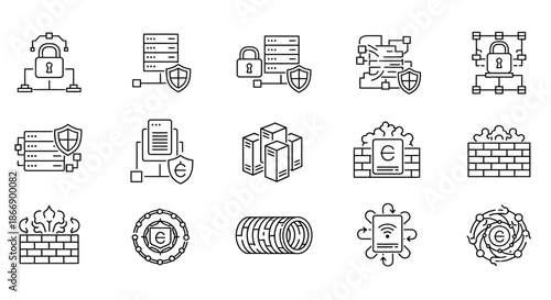 Collection of cybersecurity icons