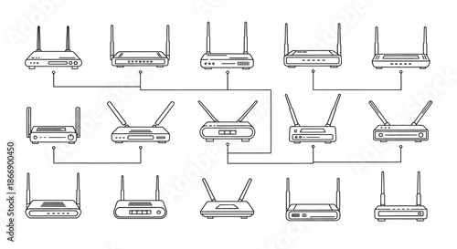 Array of different router models