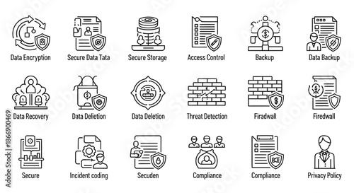 Data security and management icons