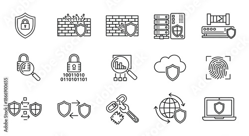 Various security icons representing data protection