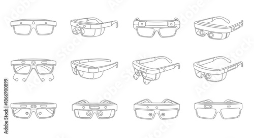 Collection of various augmented reality glasses