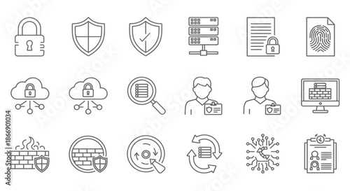 Illustrations of various security measures