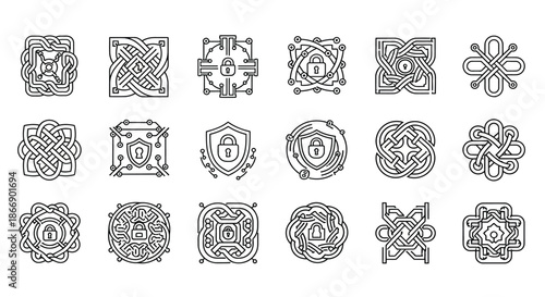 Collection of intricate celtic knot patterns