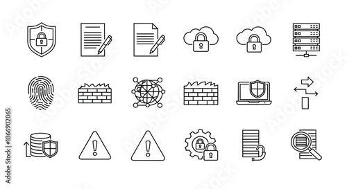 Various security and data protection icons