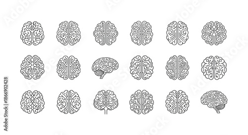 Abstract illustrations of human brains