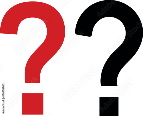 Question mark symbol in red and black