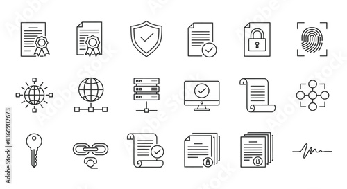 Security and data protection icons