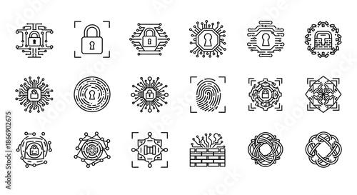 Collection of security and privacy icons