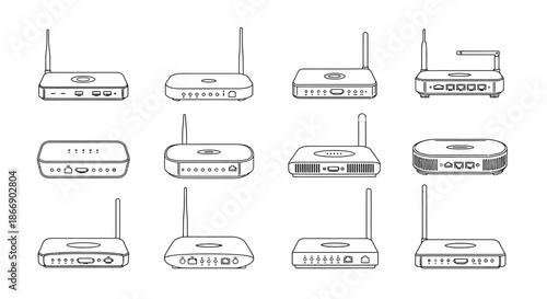 Collection of different wireless routers