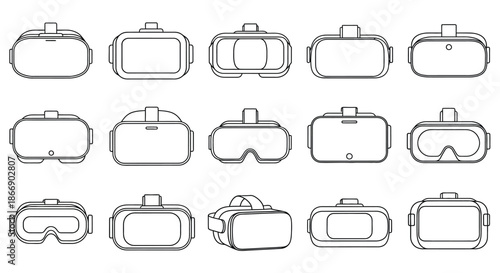 Collection of virtual reality headsets