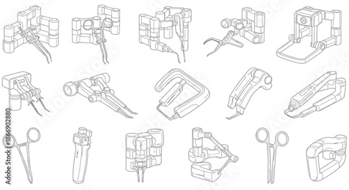 Collection of various crafting and diy tools