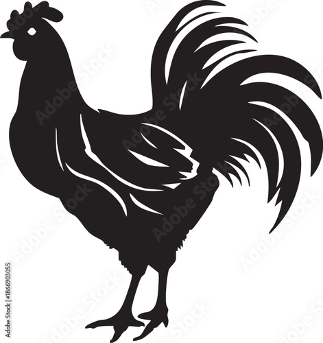 Coq vue de profil - Silhouette