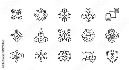Abstract geometric network icons
