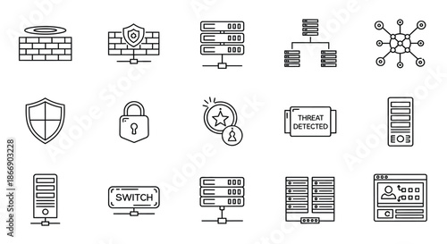 Network security and threat management icons