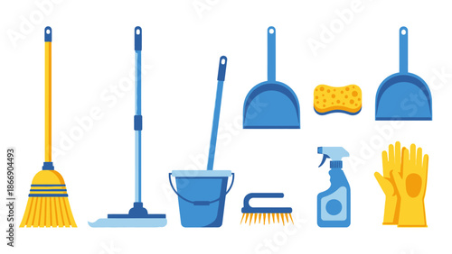 Cleaning Tools Set: Broom, Mop, Bucket, and More
